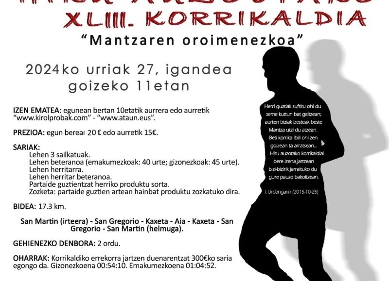 XLIII. ATAUNGO HIRU AUZOETAKO KORRIKALDIA - 2024