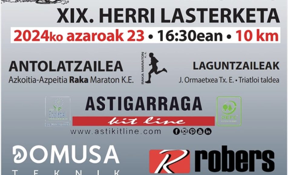 XIX. AZKOITIKO RAKA HERRI LASTERKETA - 2024